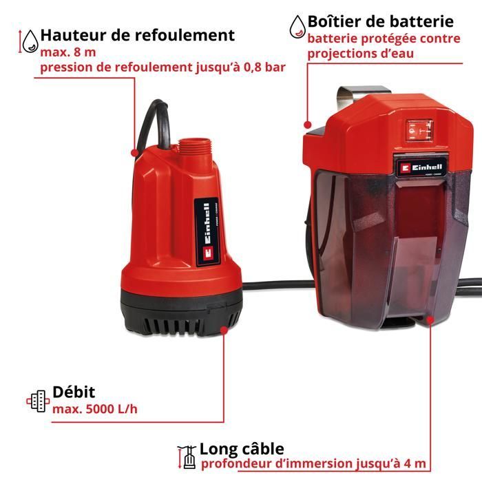 Einhell GE-SP 18 Li-Solo PXC draadloze dompelpomp voor helder water (18V) - Accu en oplader niet inbegrepen