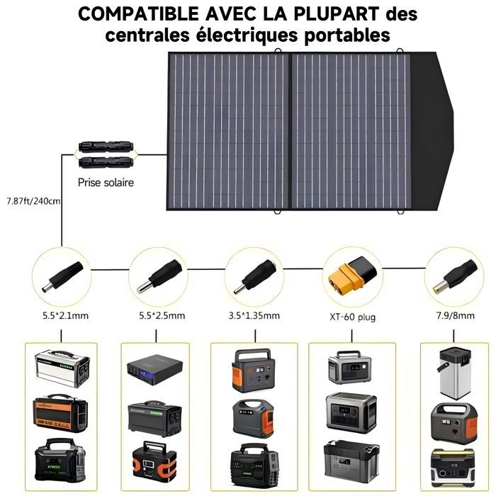 ALLPOWERS 100W Faltbares Solarpanel — Tragbar, 22% Wirkungsgrad, Kompatibel mit Camping-Powerstations