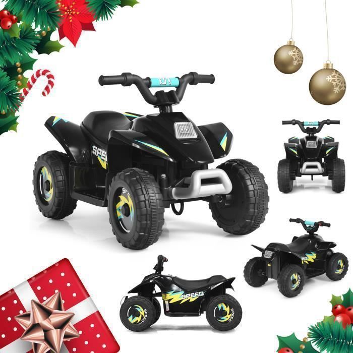 COSTWAY Elektrisches Quad für Kinder, 6 V, max. 4,5 km/h. Kinderfahrzeug ab 3 Jahren, Schwarz