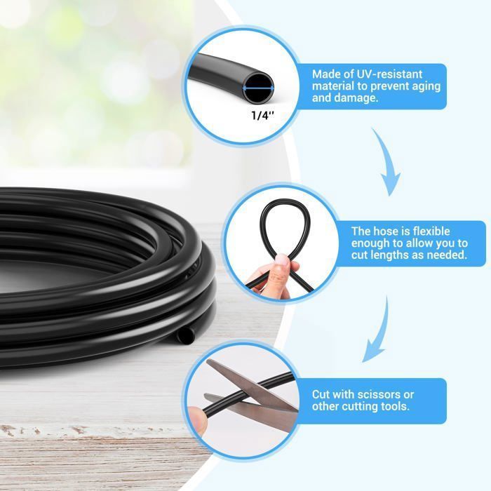 22M Outdoor Misting System, 19 Brass Nozzles for Patio, Parasols, Garden, Trampoline Cooling