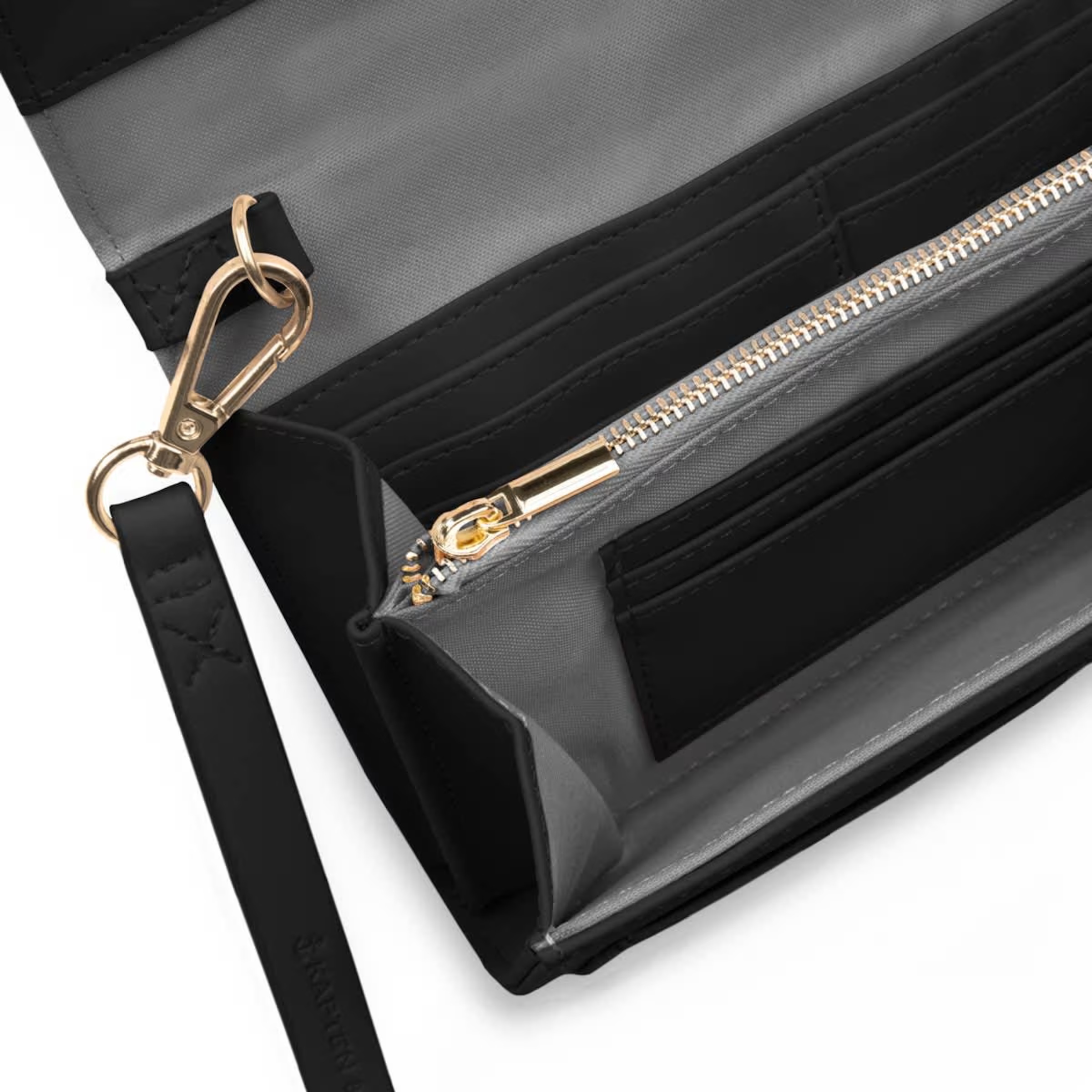 Pochette portefeuille Versailles entièrement noire