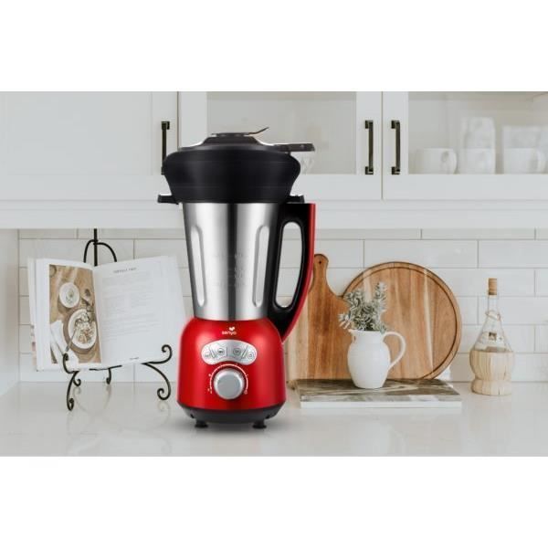 Batidora con calefacción SENYA con cesta vaporera 2L - 1400W - Roja - Cook & Ice V3