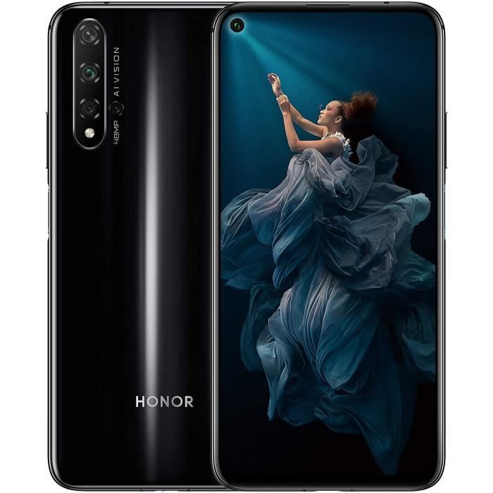 Smartphone HONOR 20, 6 GB di RAM, 128 GB di memoria interna, display Full Screen da 6,26 pollici, quadrupla fotocamera AI da 48 MP e fotocamera frontale integrata da 32 MP, doppia SIM.