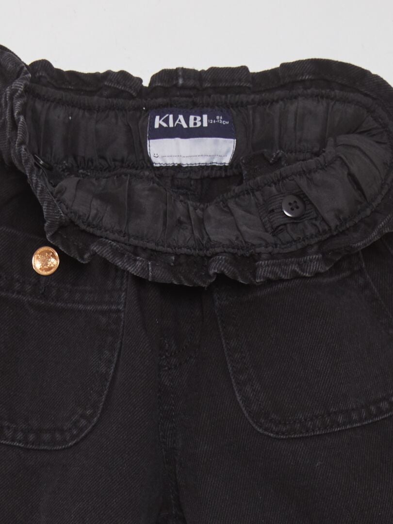 Calça jeans estilo Mom Fit - PRETA