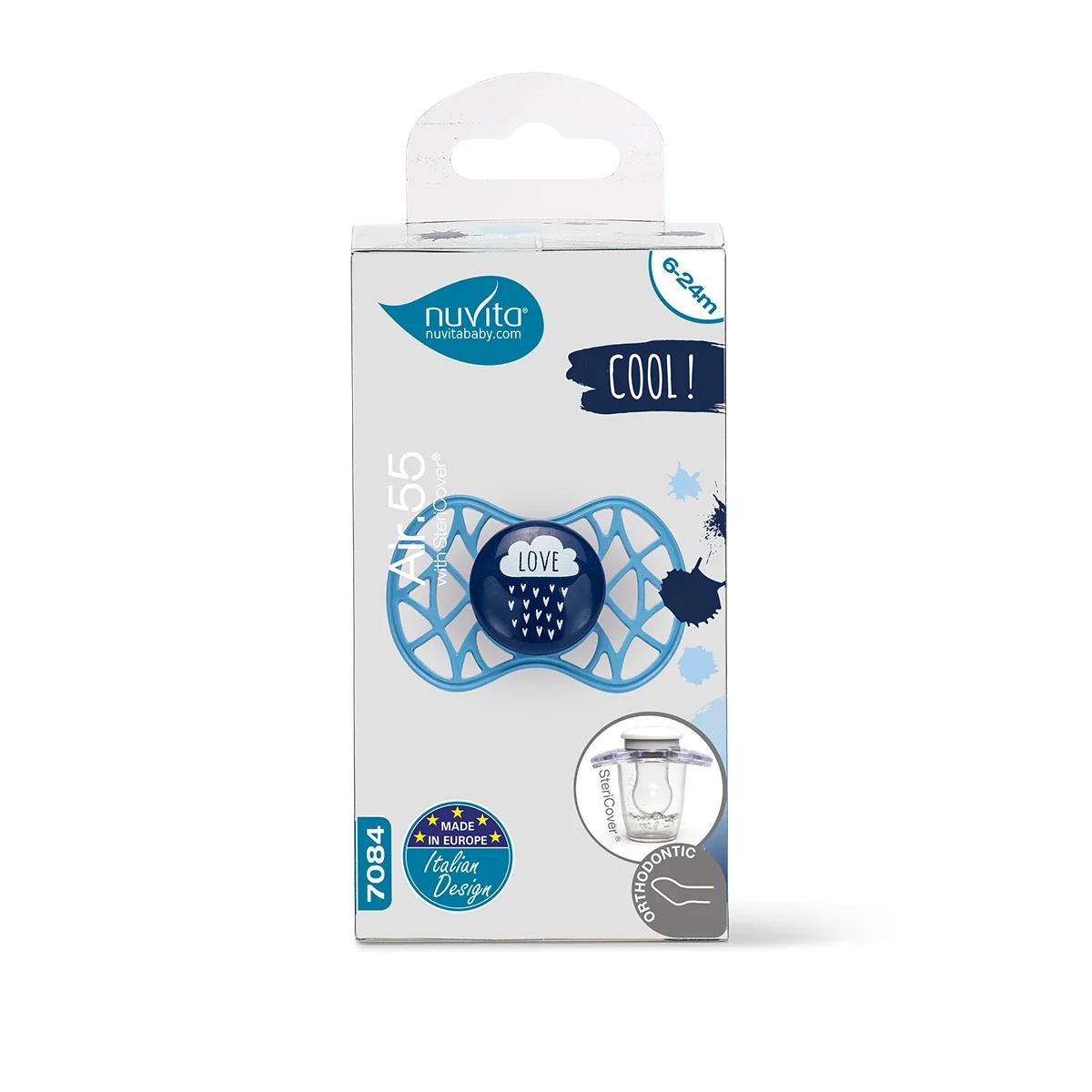 Duda NUVITA Air55 Ort 6M+ plava s ortodontskom dudom