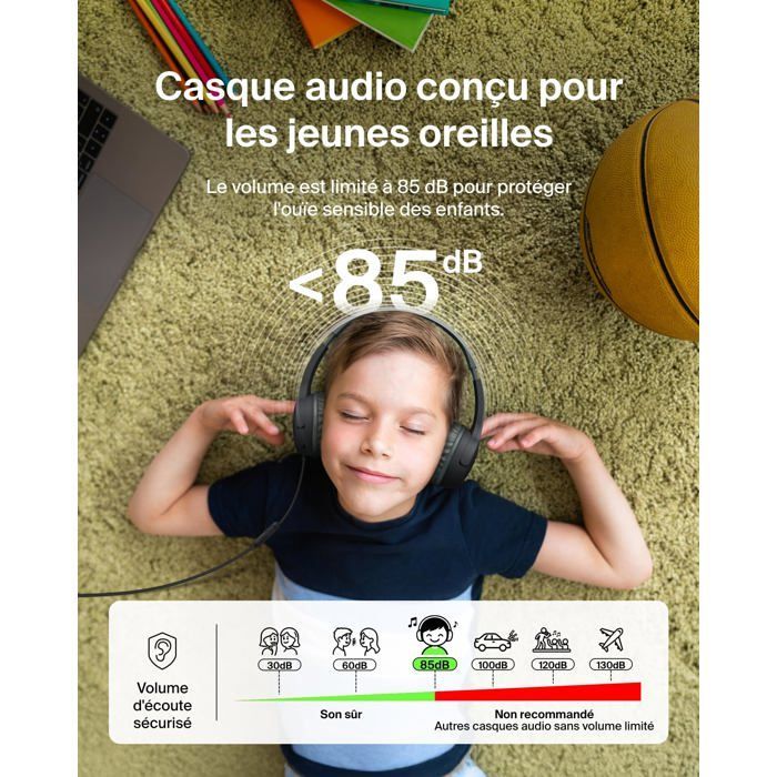 Kinderkopfhörer – Belkin – SoundForm Mini – Kabelgebunden – Lautstärke begrenzt – Schwarz
