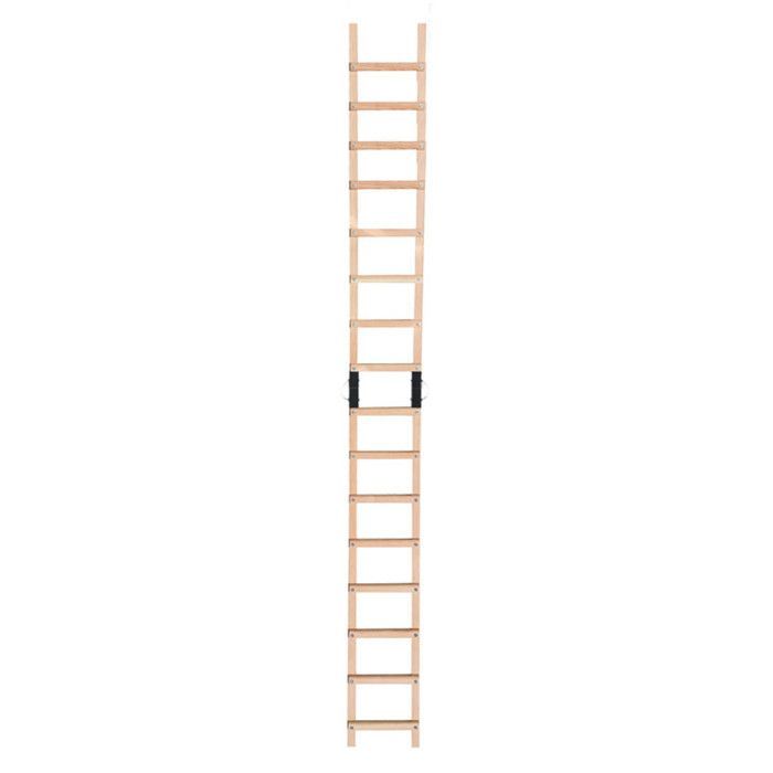 Scala di sicurezza in legno Hailo Safety Roof da 5 m per tetti piani, ideale per i posatori di tetti.