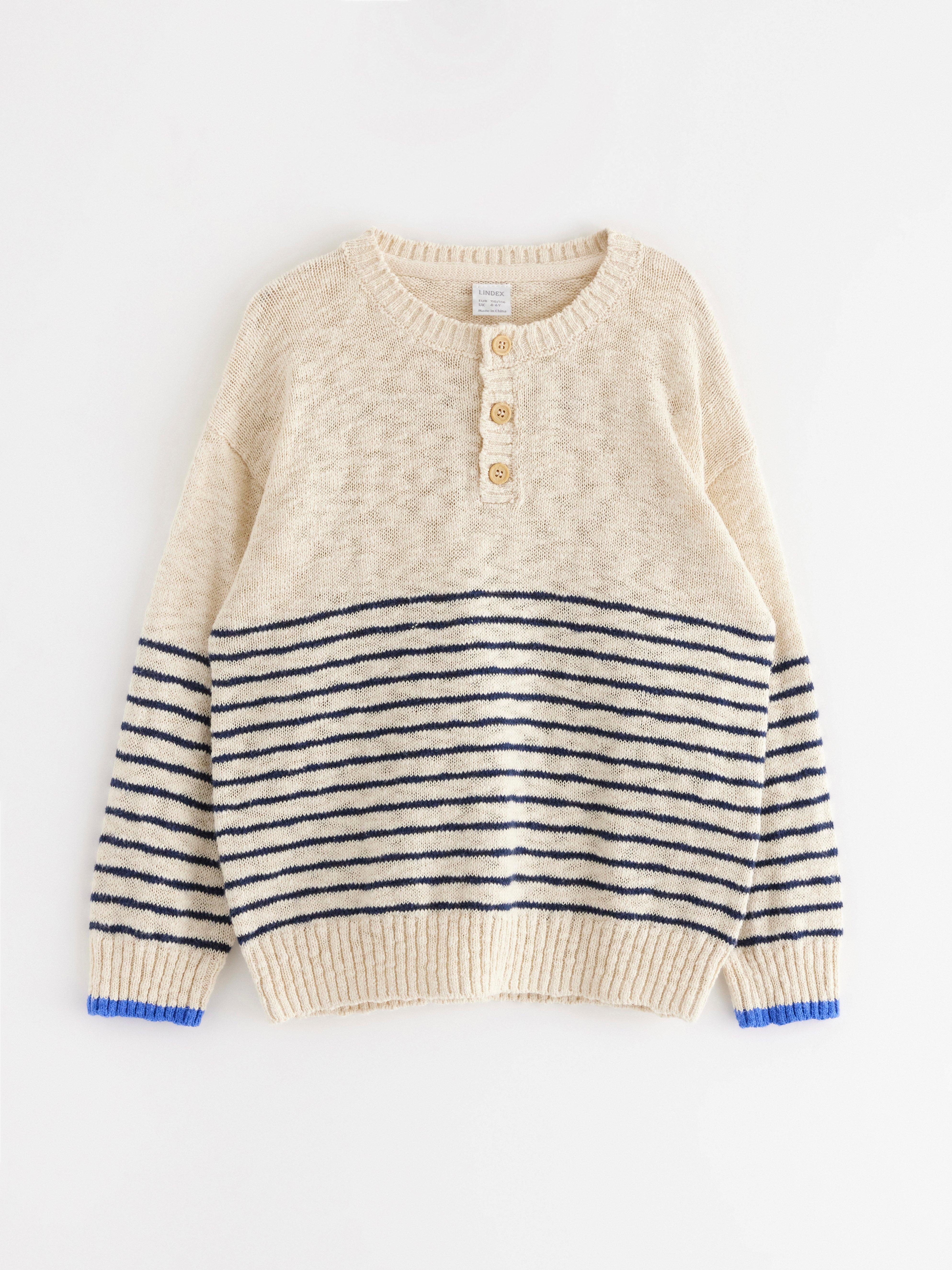 Strikket genser Lys beige