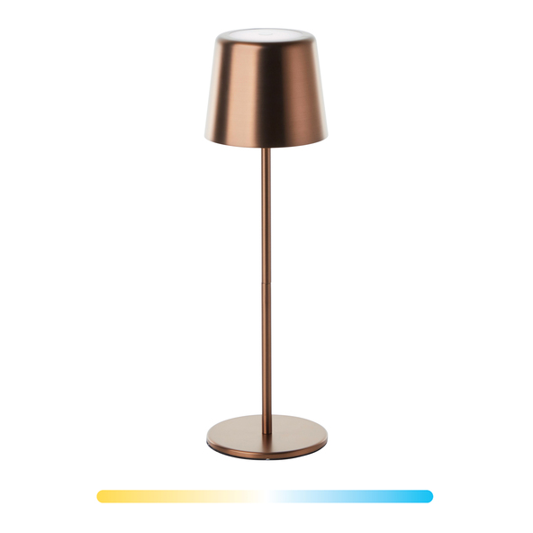 Lia Deluxe LED-tafellamp op batterijen, geborsteld brons