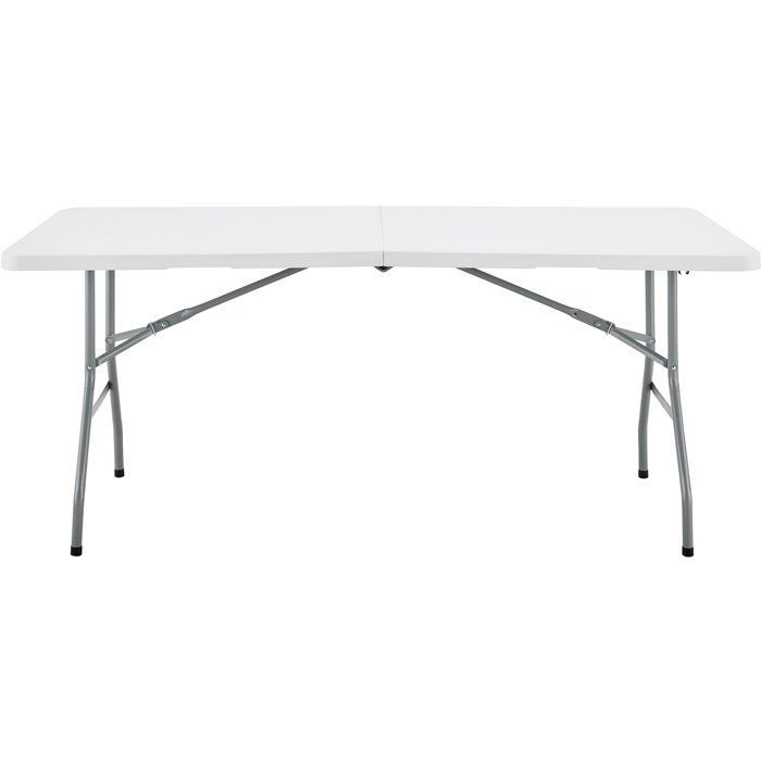 Mesa de recepción plegable - TERRANOVA - Blanca - Estructura de acero y tablero de polietileno HDPE - 8 personas - 180 x 74 x 73,5 cm