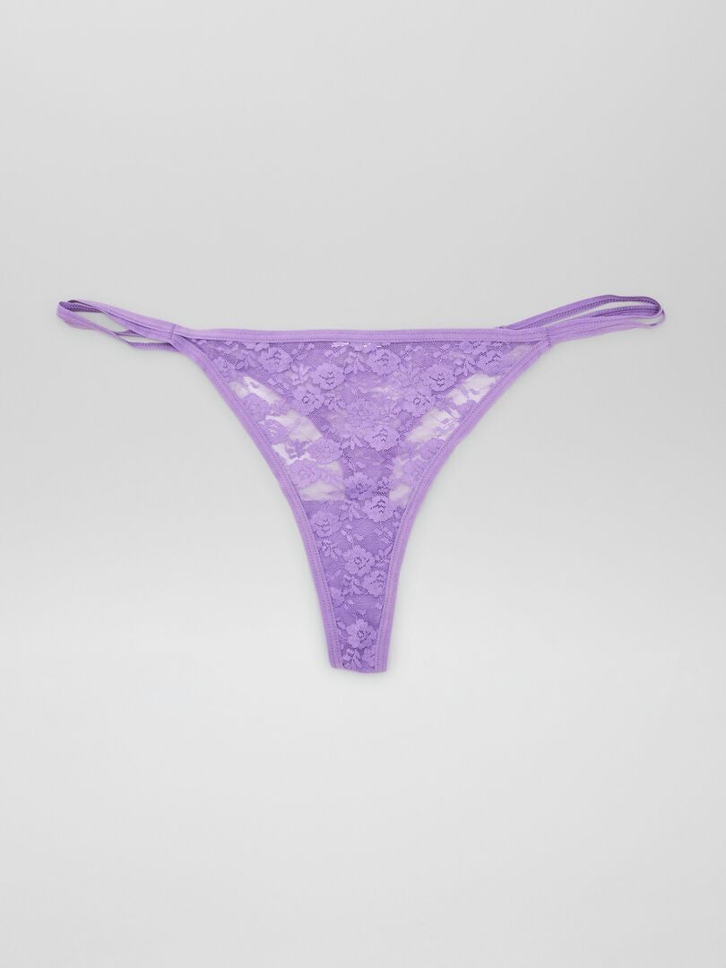 Conjunto de 3 tangas de encaje - AZUL