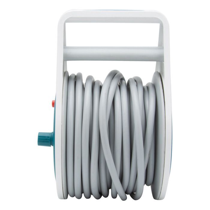 Mini carrete de cable de diseño con 3 tomas (2P+E) - 7 m - Azul - Zenitech