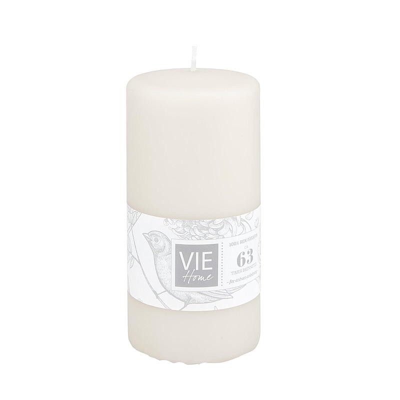 Vie Home Cube lys 63 temporizador 6,8x14 cm parafina sølvbeige