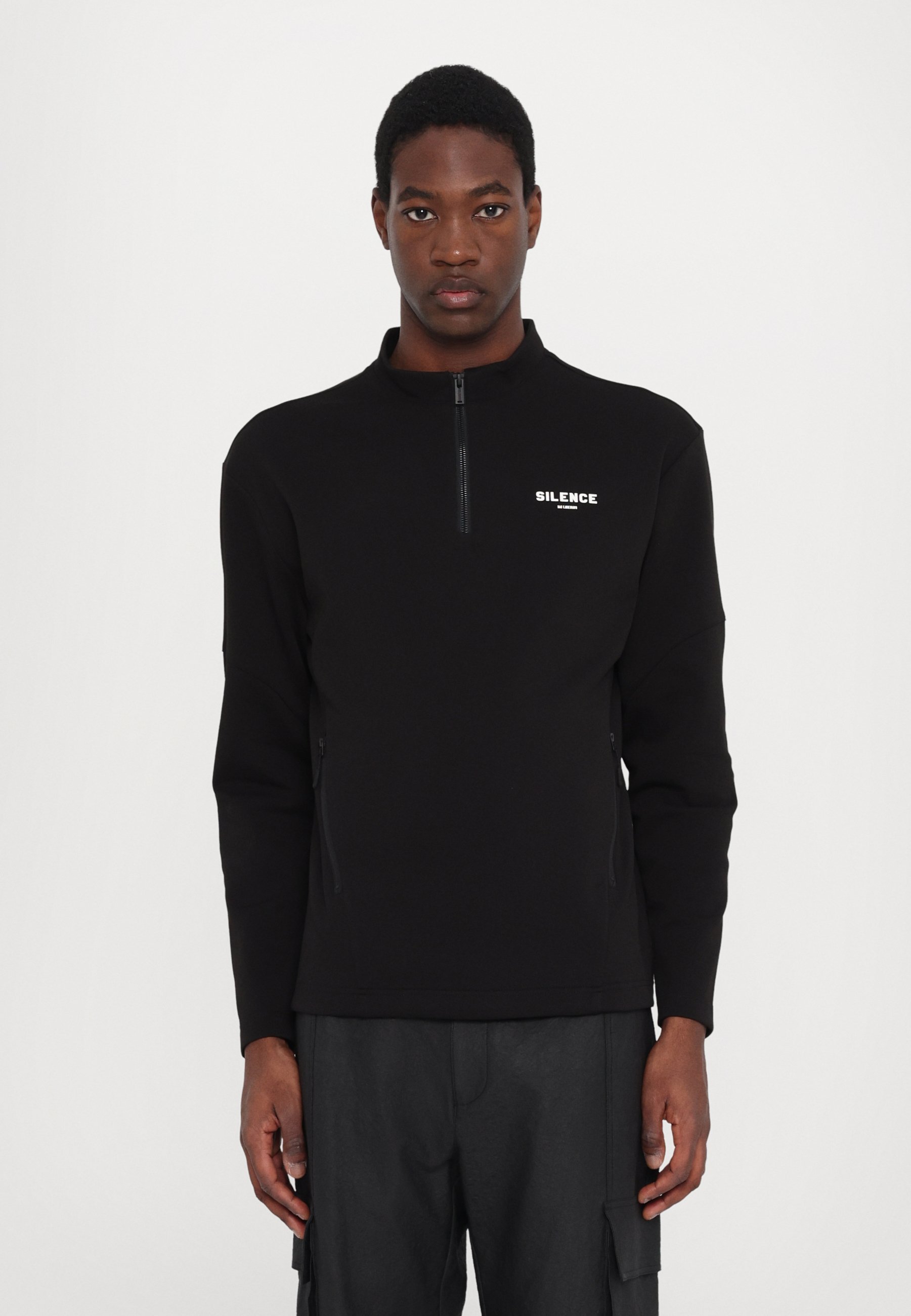 Han Kjøbenhavn HALF ZIP LONG SLEEVE UNISEX - Sweat à capuche - black