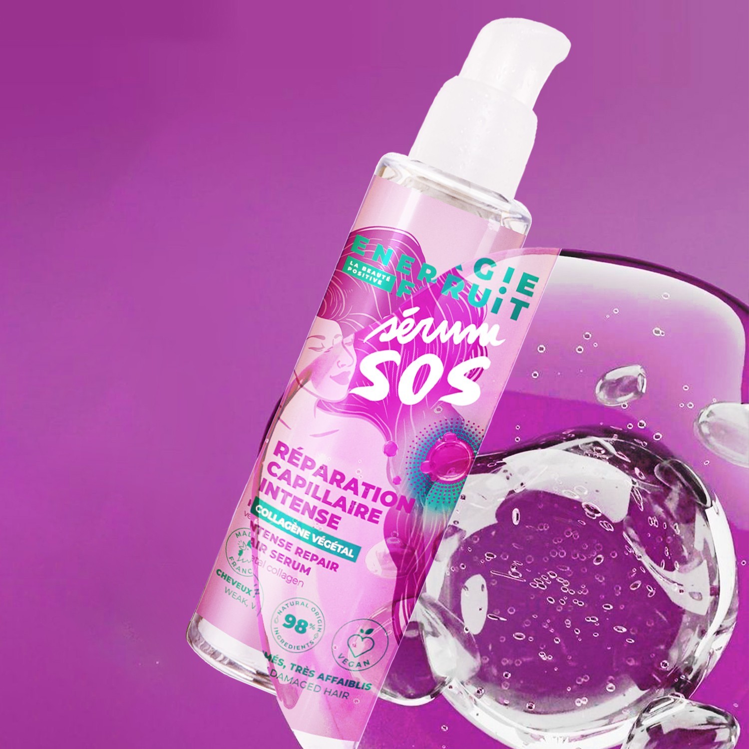 Energie Fruit serum capillaire sos reparation intense - cheveux tres abimes - collagene vegetal