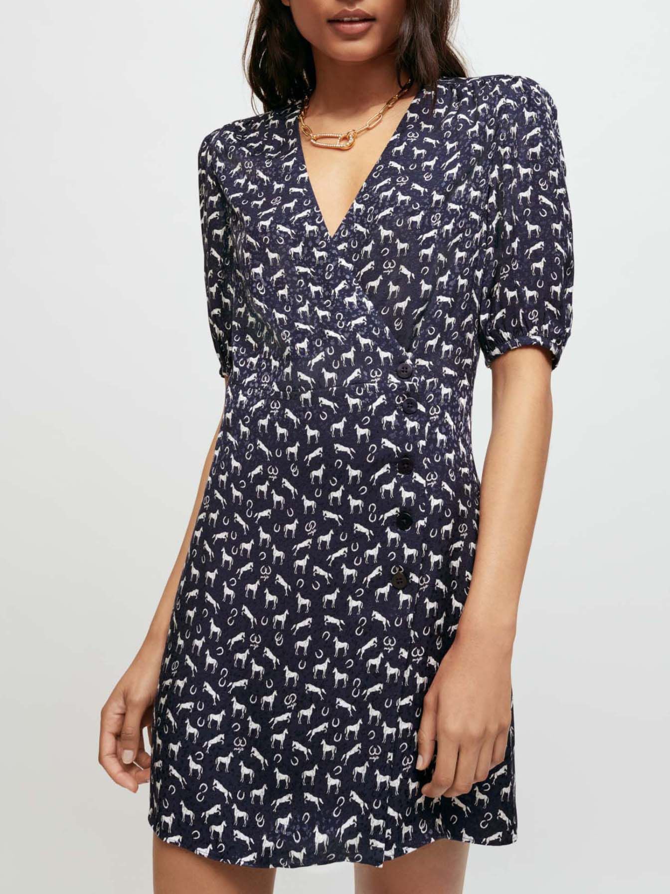 Rochie jacquard cu imprimeu de cai - Căluți de mare