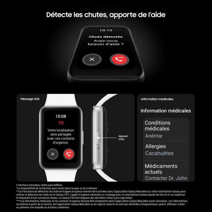 SAMSUNG Galaxy Fit 3 Bracelet Connecté Argent