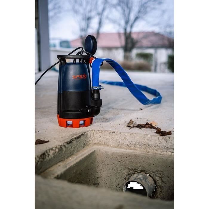 Pompe d'évacuation 3 en 1 - SPIDO - Classic VCDC-500-P2 - 500 W - Débit de 12,5 m³/h