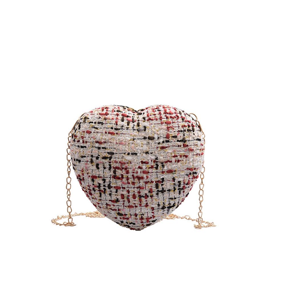 Sac à main bandoulière en forme de cœur à paillettes pour femmes et filles, petit format, fermeture éclair et chaîne, style décontracté, taille L