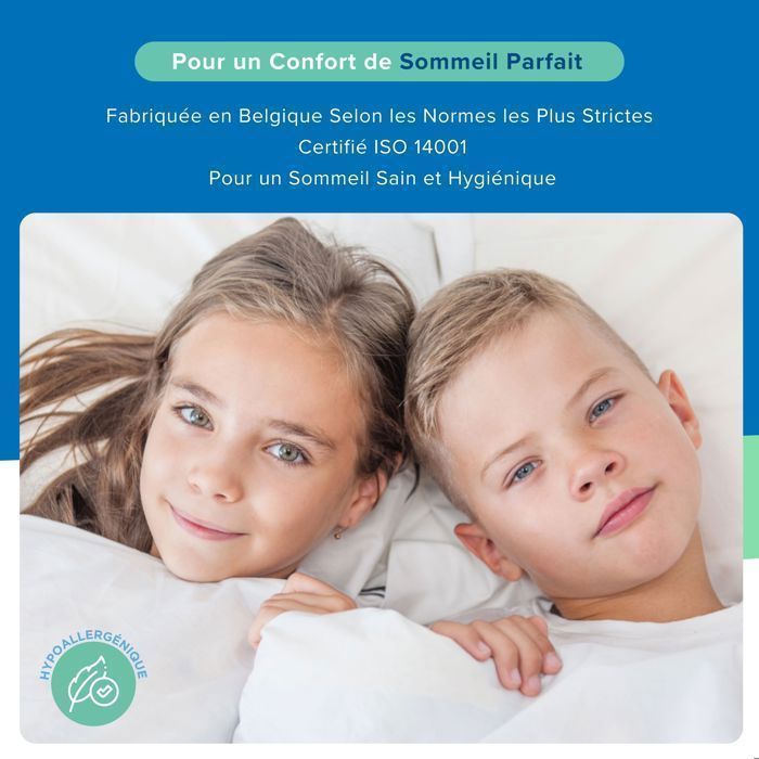 Set matrimoniale – 2 piumini 140x200 cm Blue Moon - Bianco + 2 cuscini 60x60 - Prodotto in Belgio