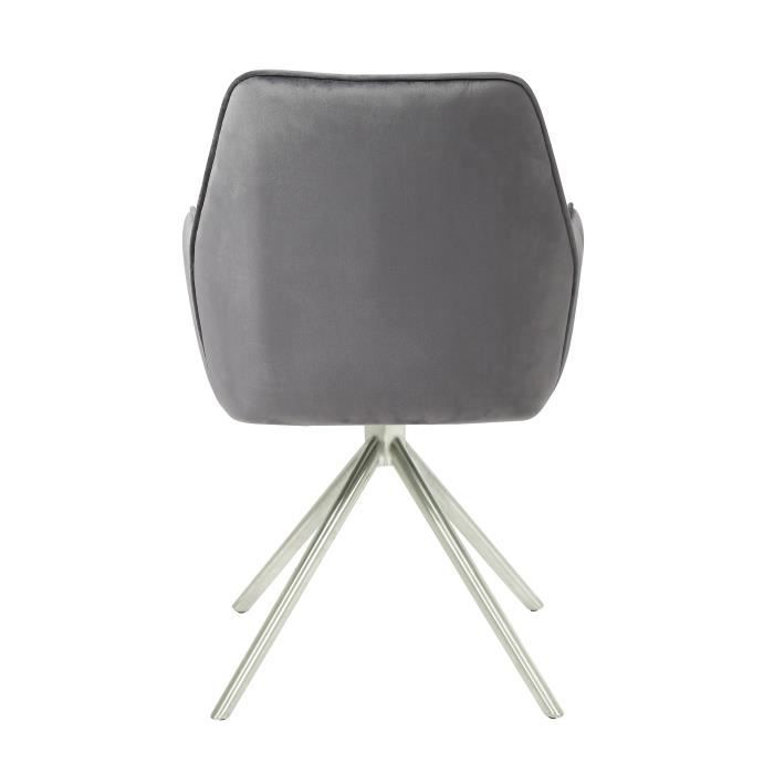 Dining chair - HWC - G67 - Swivel armrests - Dark grey velvet - Stainless steel