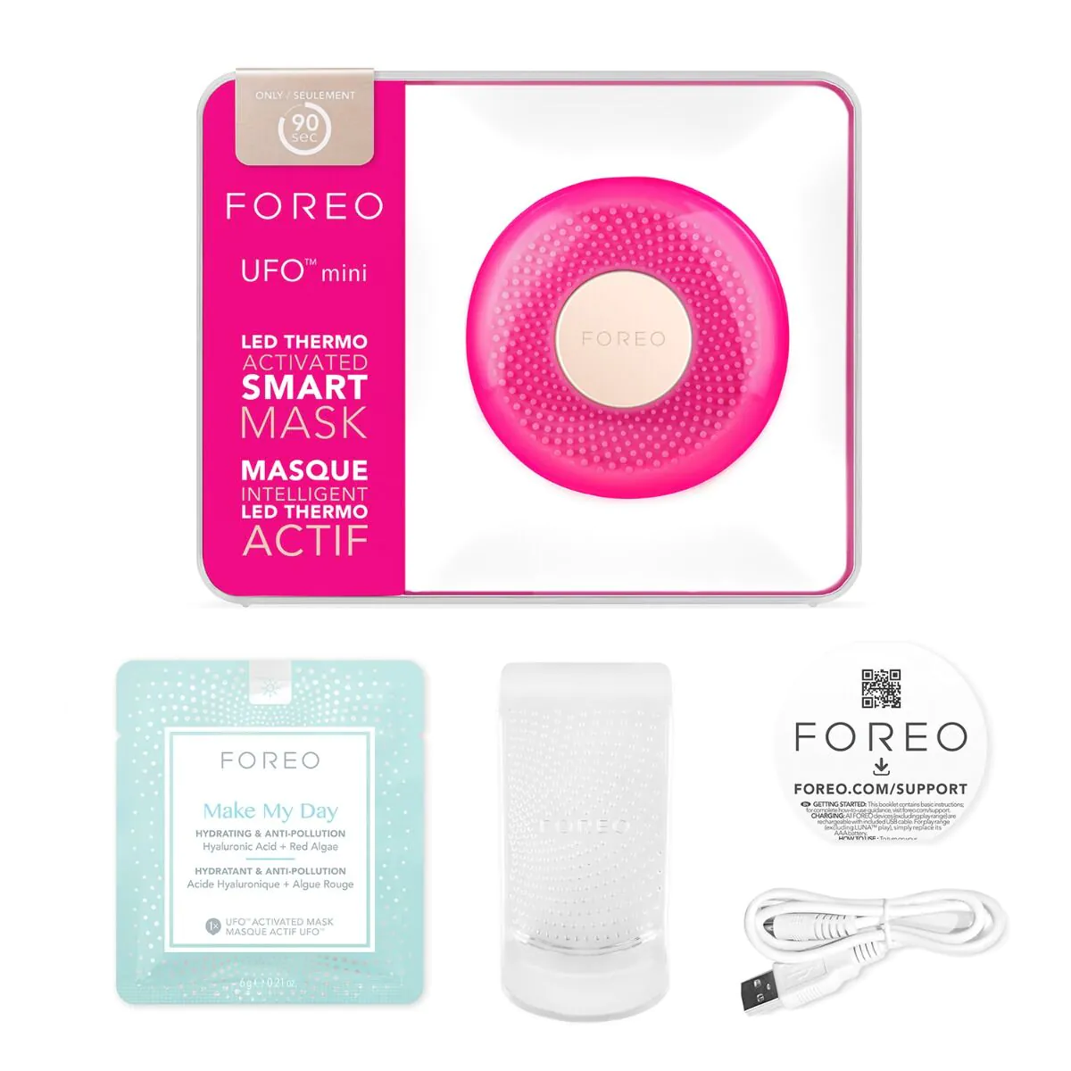 Foreo Ufo Mini Urządzenie do nakładania maseczek w płachcie, Fuchsia