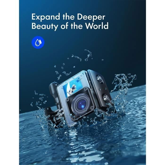 WOLFANG GA200 Sports Camera - 4K Dual Screen with EIS Stabilization and Waterproof up to 40M