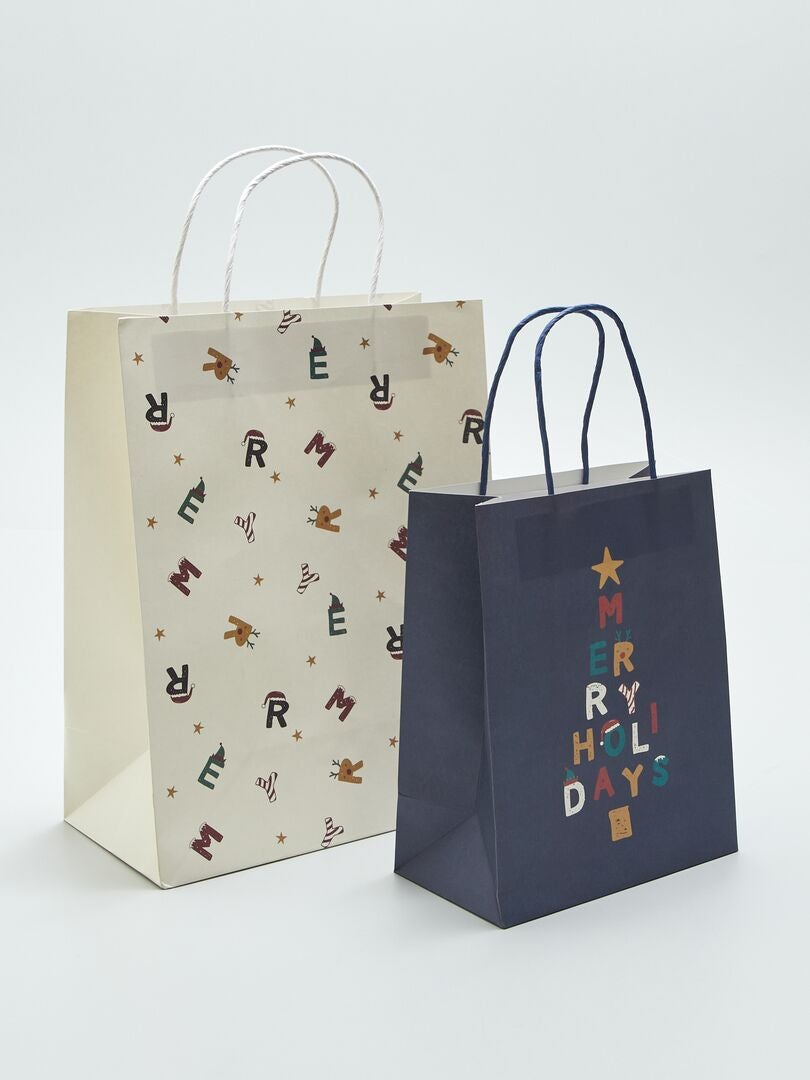 Conjunto de 2 sacolas de presente de Natal! - AZUL