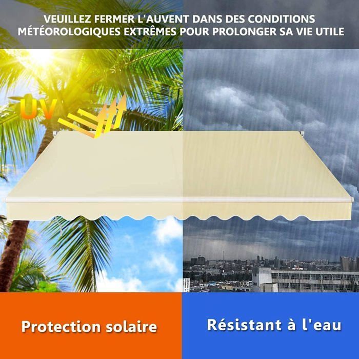 Toldo retráctil para balcón COSTWAY de 4 x 2,5 m con tejido resistente a los rayos UV y al agua, estructura de aluminio, ángulo ajustable de 5 a 35°.