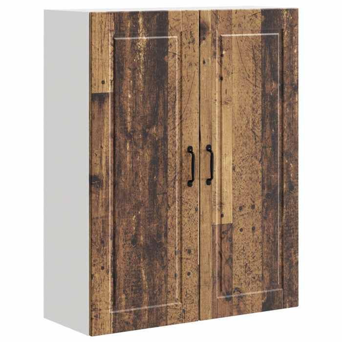 Organisateur de Cuisine 1 PC - ZENCORE - Cabinet de Rangement - avec étagère - Bois ancien 80x31x100cm LH43212