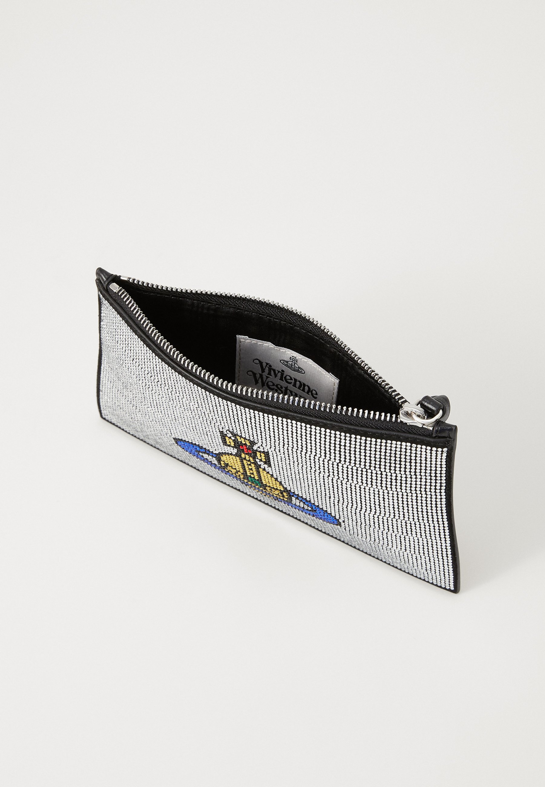 Pochette Vivienne Westwood SMALL FLAT ZIP - couleur argent