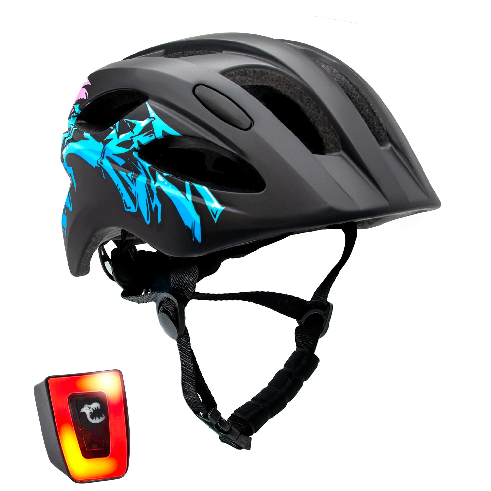 Casco De Bici Para Niños De 6 A 12 Años | Grafiti Azul/rosa| Certificado En1078