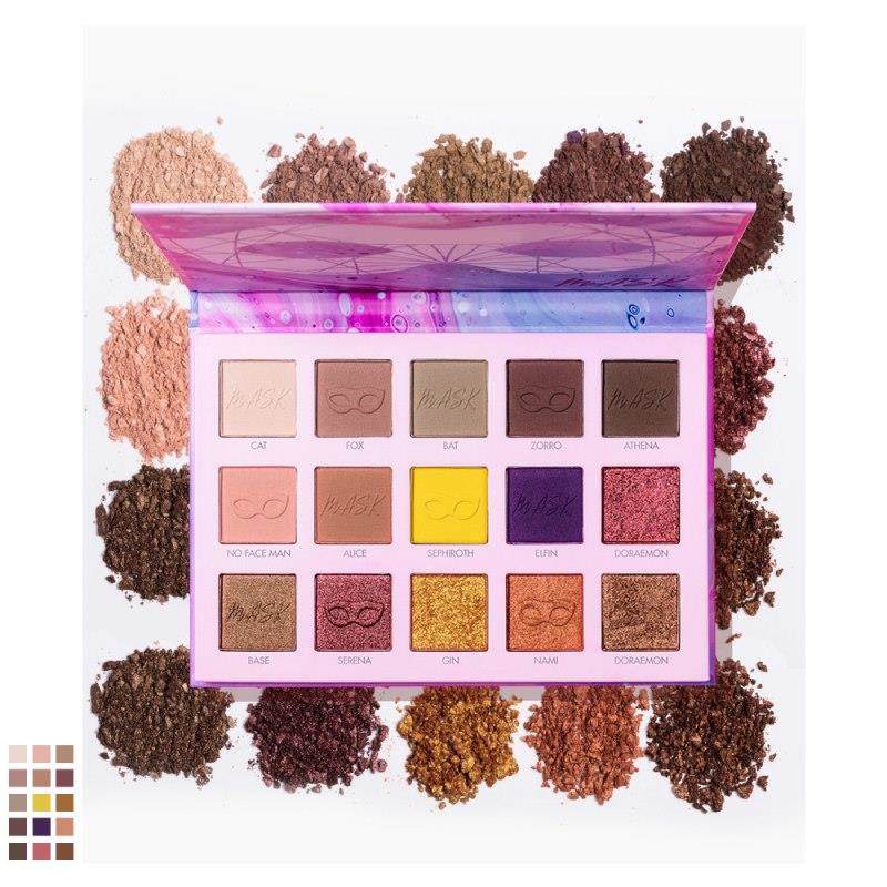 Palette de 15 fards à paupières mats, nacrés et pailletés, pigments pigmentés, maquillage waterproof longue tenue