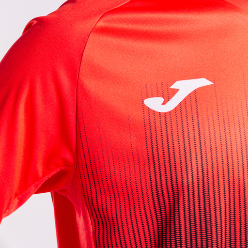 Tricou Joma Tiger IV cu mânecă scurtă, negru, coral fluorescent