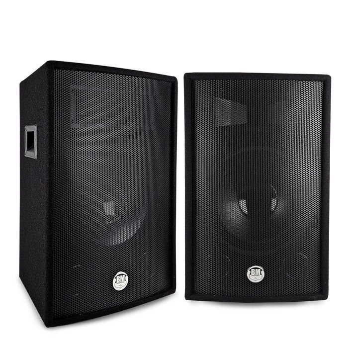 Coppia di diffusori passivi BM SONIC BMS12 - 2x600W di picco - 1200W max. - Sistema PA bass reflex trapezoidale a 2 vie, 12
