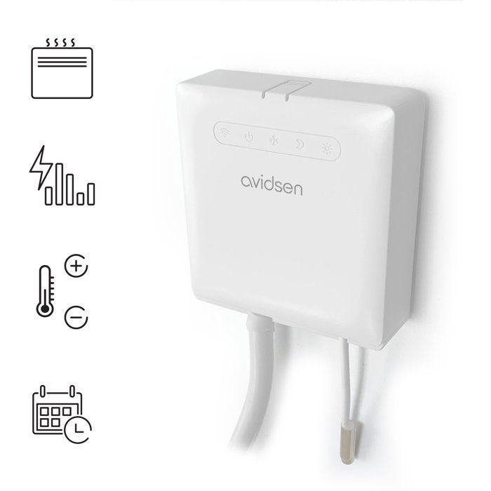 Módulo conectado para radiador - AVIDSEN - Controle de fio piloto - Fio piloto de 4/6 ordens - Wi-Fi - Programação personalizada
