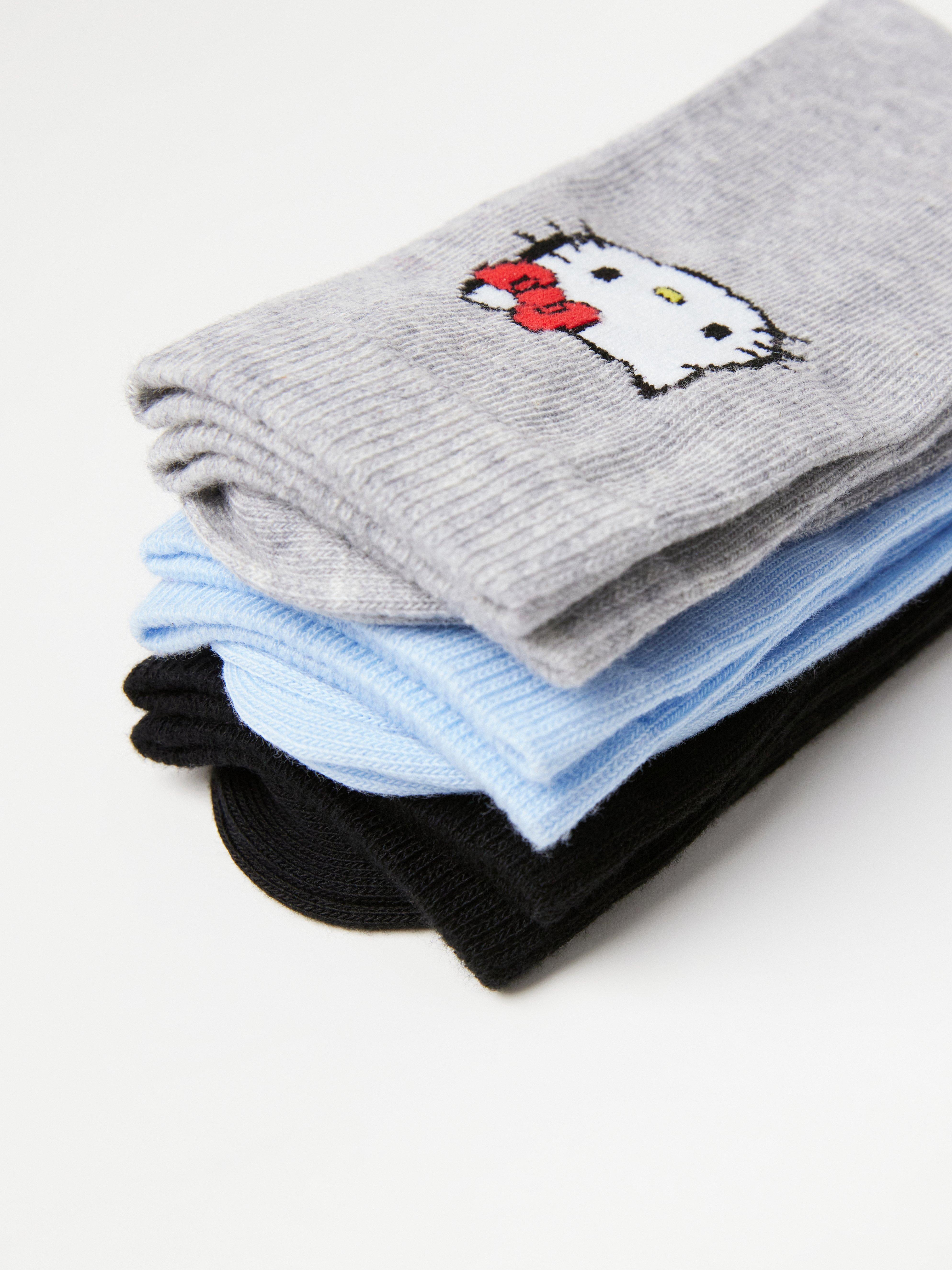 3-pakning Hello Kitty sokker lyseblå