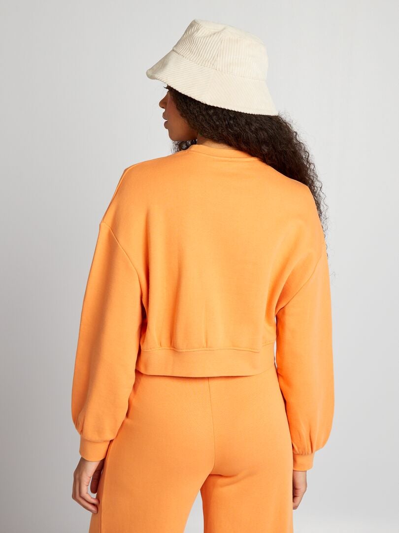 Sweatshirt met ronde hals - ORANJE