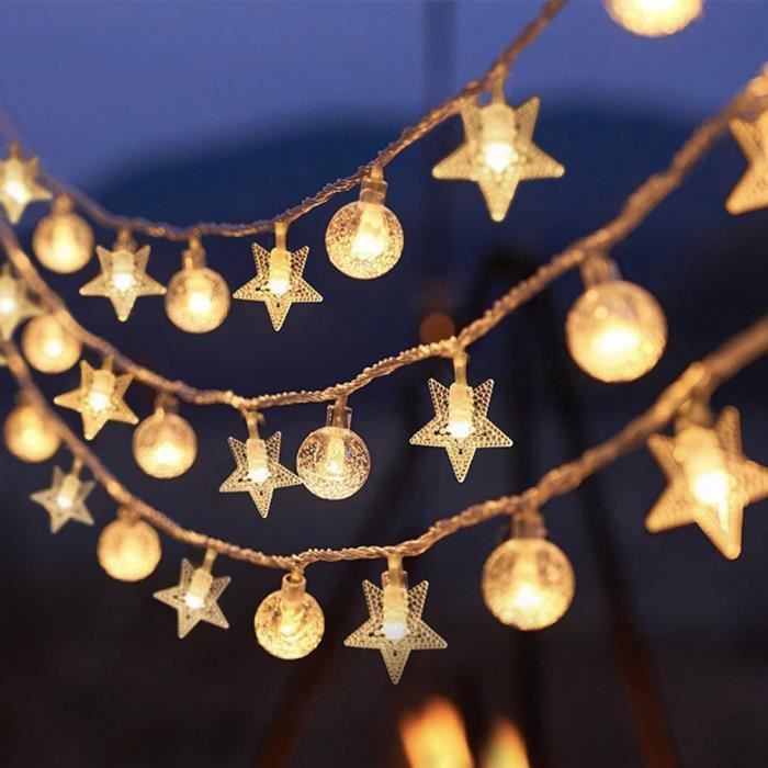 Guirnalda de luces para exteriores - MIOLOE - 10 m, 100 LED - PVC - LED - Blanco cálido - Funciona con pilas - Navidad