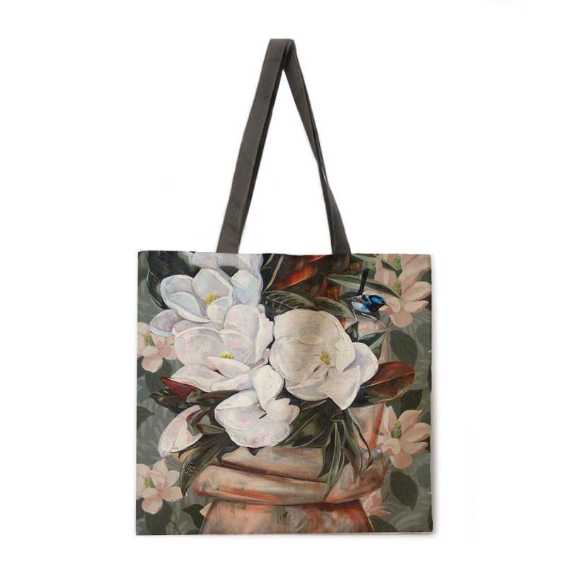 Borsa a tracolla da donna con fiori, borsa casual da donna, borsa a tracolla pieghevole, borsa per la spesa, borsa da esterno, borsa da spiaggia