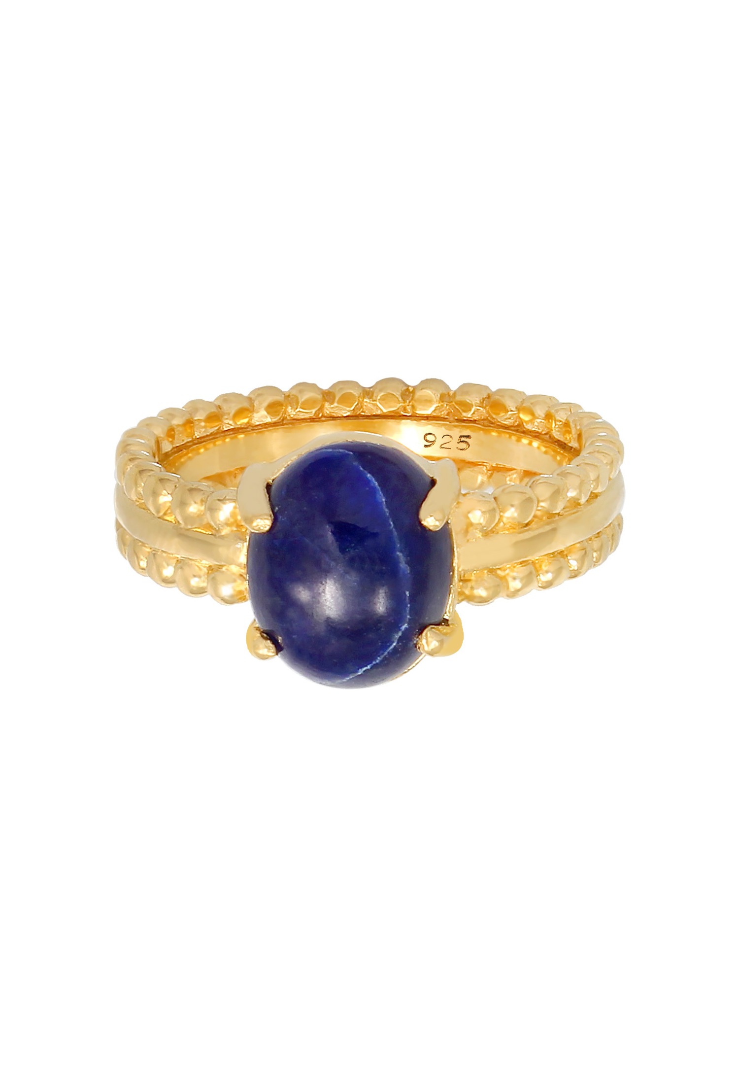 Elli PREMIUM féminin élégant avec pierre Lapis Lazuli en 925/1000 argent massif et plaqué or