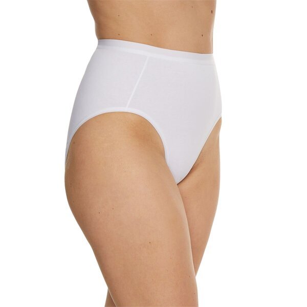 Ženske hlačke Kruidvat Cotton Shape Highleg, bele barve, velikost L, 2 kosa