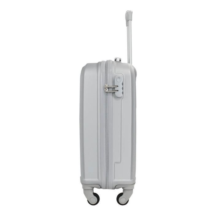 Maleta de cabina y neceser Alistair S - Colección Hierro - 4 ruedas - ABS ultrarresistente - Plata