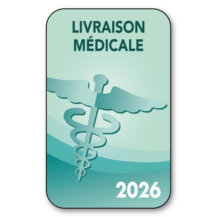 Autocollant Sticker - Vignette Caducée 2026 pour Pare Brise en Vitrophanie - V2 Livraison Médicale