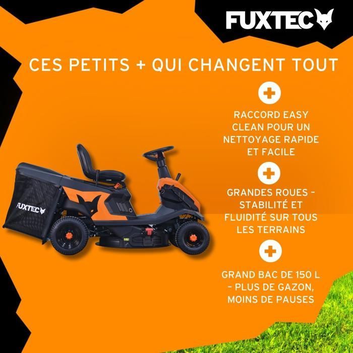 FUXTEC FX-RMR66 zitmaaier, 6 pk gazontractor, 66 cm maaibreedte, 150 liter grasopvangbak, verstelbare maaihoogte