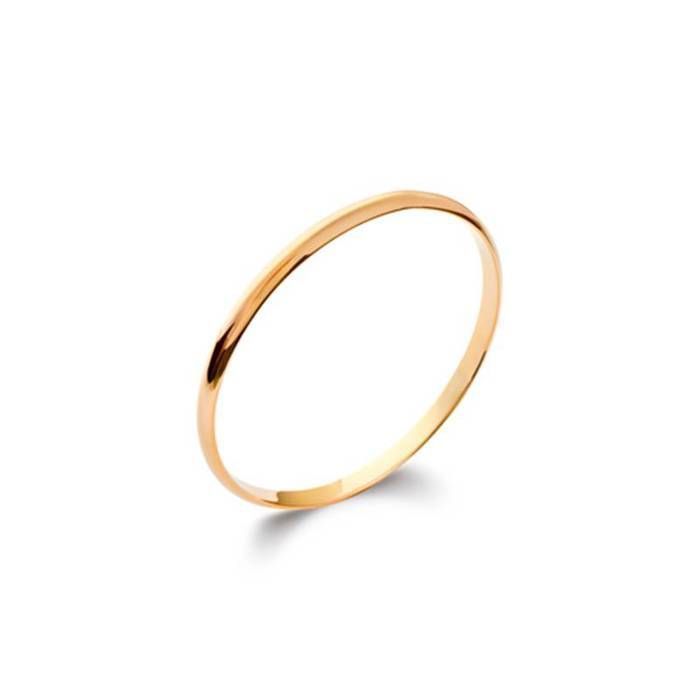 Pulsera rígida - 6,2 cm de diámetro - Chapada en oro de 18 quilates - 5 mm de grosor - Joyería para mujer