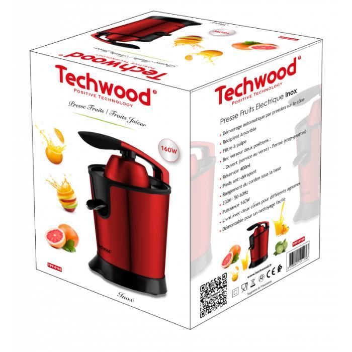 RED Electric Citrus Juicer with Articulated Arm, 160W Power, Stainless Steel