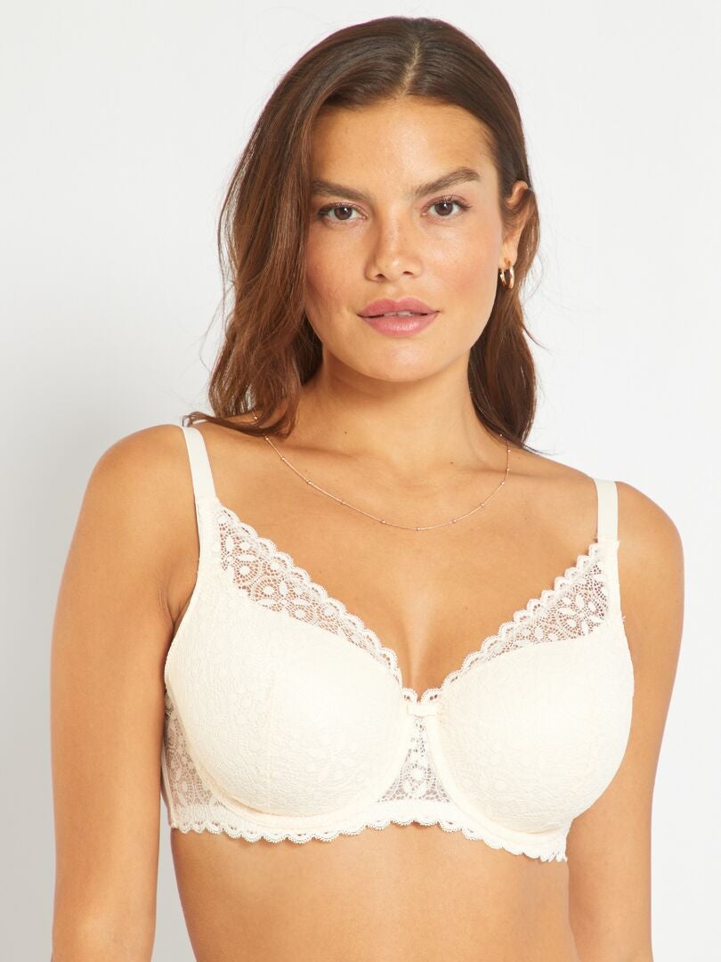 Gevoerde bh-cups D en E - BEIGE