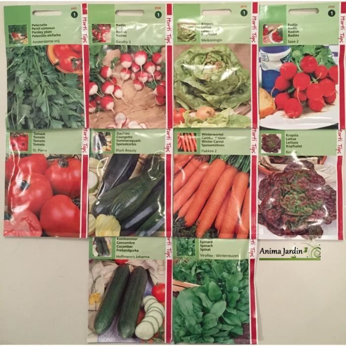 Lot de 20 paquets de graines de légumes
