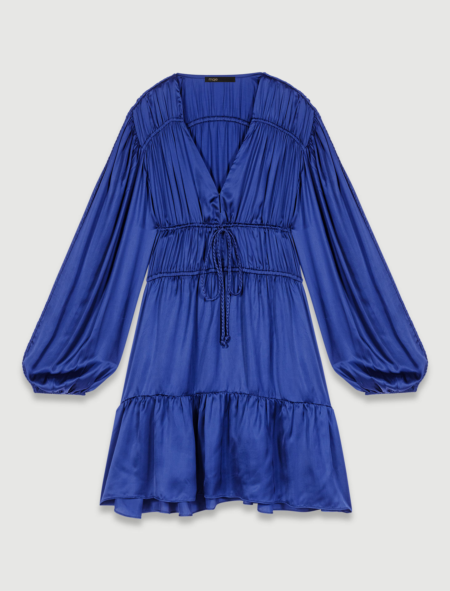 Rochie scurtă din satin - Bleumarin